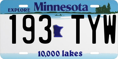 MN license plate 193TYW