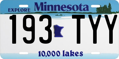 MN license plate 193TYY