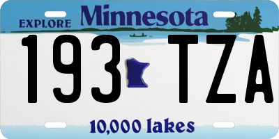 MN license plate 193TZA