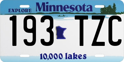 MN license plate 193TZC
