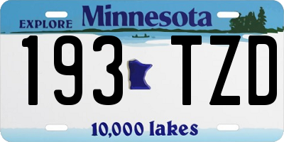 MN license plate 193TZD