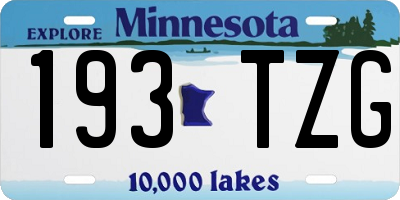 MN license plate 193TZG