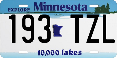 MN license plate 193TZL