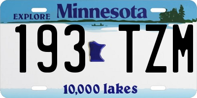 MN license plate 193TZM
