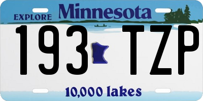 MN license plate 193TZP