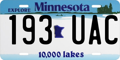 MN license plate 193UAC