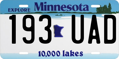 MN license plate 193UAD