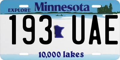 MN license plate 193UAE