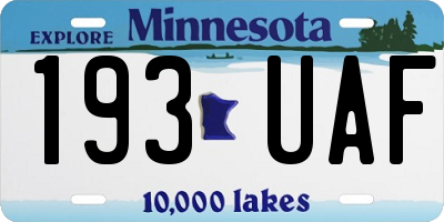 MN license plate 193UAF
