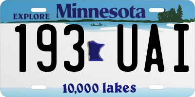 MN license plate 193UAI