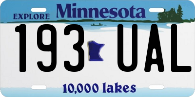 MN license plate 193UAL