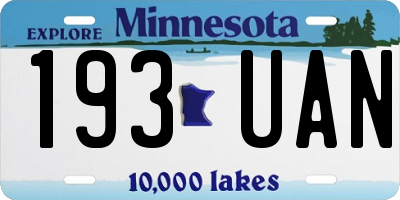 MN license plate 193UAN