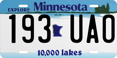 MN license plate 193UAO