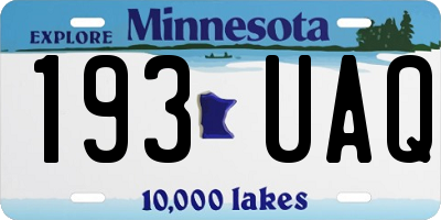 MN license plate 193UAQ