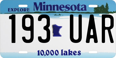 MN license plate 193UAR