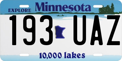 MN license plate 193UAZ