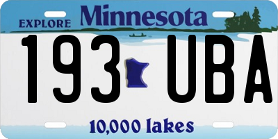 MN license plate 193UBA