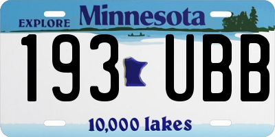 MN license plate 193UBB