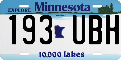 MN license plate 193UBH