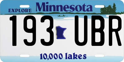 MN license plate 193UBR