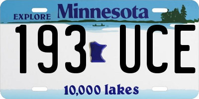 MN license plate 193UCE