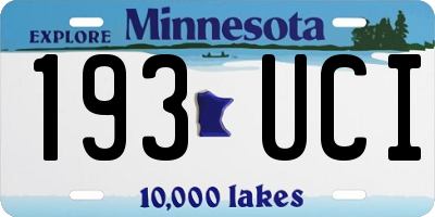 MN license plate 193UCI