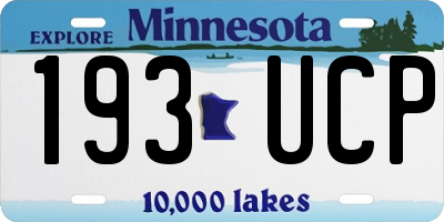 MN license plate 193UCP