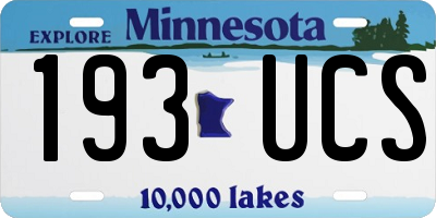 MN license plate 193UCS