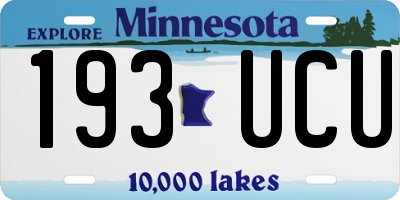 MN license plate 193UCU