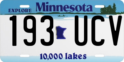 MN license plate 193UCV