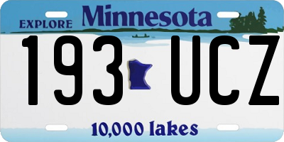 MN license plate 193UCZ