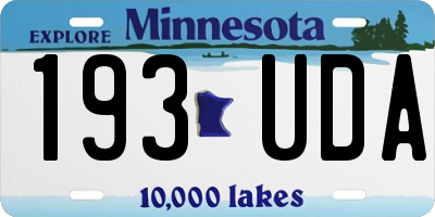 MN license plate 193UDA