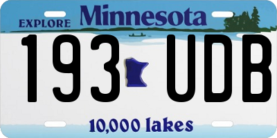 MN license plate 193UDB