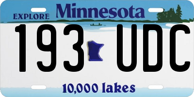 MN license plate 193UDC