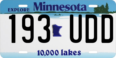 MN license plate 193UDD