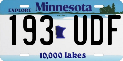 MN license plate 193UDF