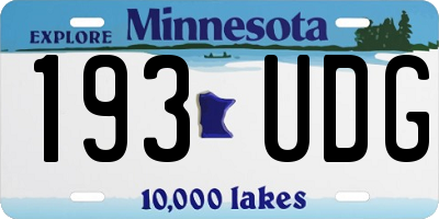 MN license plate 193UDG