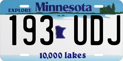 MN license plate 193UDJ