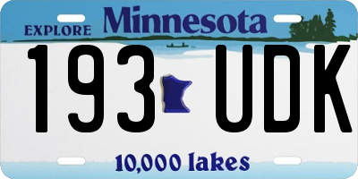 MN license plate 193UDK