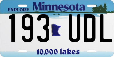 MN license plate 193UDL