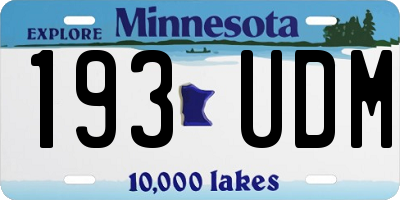 MN license plate 193UDM