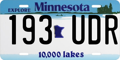 MN license plate 193UDR