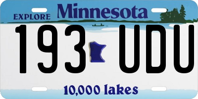 MN license plate 193UDU