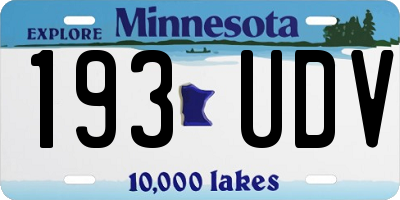 MN license plate 193UDV