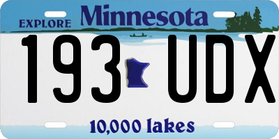 MN license plate 193UDX