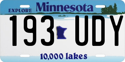 MN license plate 193UDY