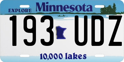 MN license plate 193UDZ