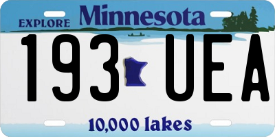 MN license plate 193UEA