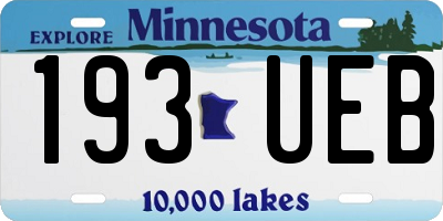 MN license plate 193UEB