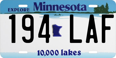 MN license plate 194LAF